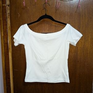 Old Navy Cream Off The Shoulder Top Medium